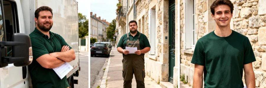 Trois devis de déménagement comparés, équipes pros en attente