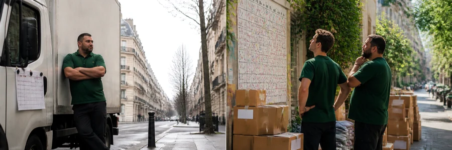 Déménageur parisien disponible en hiver face à un planning surchargé en été